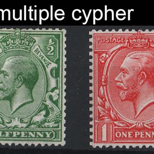 #552 GB 1913 ½d, 1d multiple cypher sg397-398 f mint perfs as scan c£320