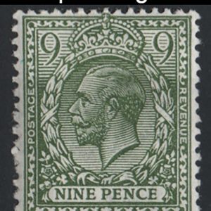 #549 GB 1912 9d deep olive-green sg393a-var Spec N30(3) - scarcer shade c£150 vfm