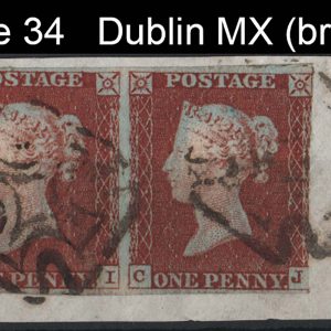 #212 GB 1841 1d red plate 34 CI-CJ fu pair on piece, 3 good margins c£250+