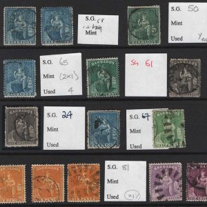 #054 Barbados 1861-1875 range of fu-vfu incl sg50, 58, 61 c£170+