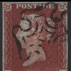 #215 GB 1841 1d red plate 41 QD fu, neat MX, 4 good margins sg8 c£110