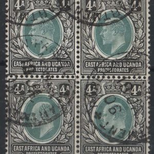 #838 Kenya Uganda Tanganyika 1904 East Africa & Uganda 4a grey-green & black fu blk