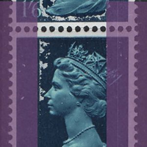#654 GB 1967 Machin 1/6d GA ERROR ink stripping where phosphor juddered to a halt