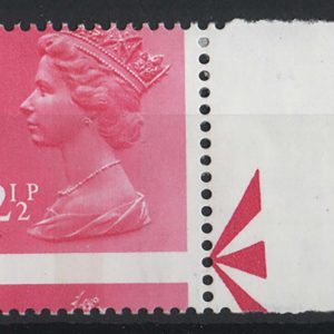 #657 GB 1971 Machin 2½p FCP/GA gross misperf um marginal