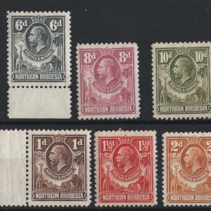 #928 Northern Rhodesia 1925 ½d - 1s vf mint sg1-10 very fresh c£61+