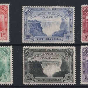 #938 Rhodesia 1905 Victoria Falls set of 6, fresh m/mint sg94-99 c£350
