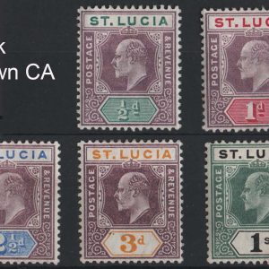 #968 St Lucia 1902 ½d - 1s set of 5 f mint sg58-61