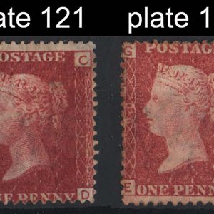 #275 GB 1858 1d red plates 121, 190 m/mint sg43 c£110