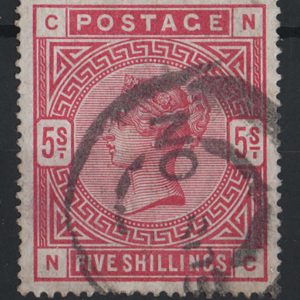 #406 GB 1883 5s rose sg180 vgu c£130