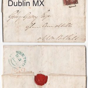 #828 Ireland 1841 1d red plate 32 CF vfu, 4 close-large margins on fine 1843 EL