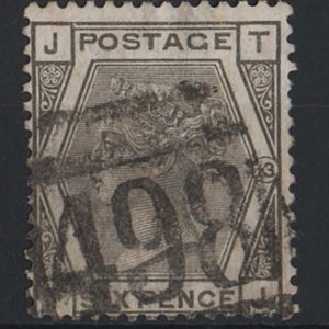 #361 GB 1873 6d deep grey wmk spray plate 13 vgu sg146 c£75