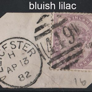 #396 GB 1881 1d bluish-lilac 16 dots sg172a fu on piece c£75