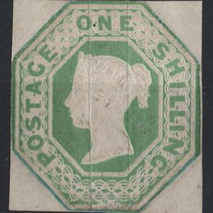 #232 GB 1847 1s green embossed die WW2 unused sg55