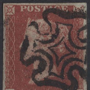 #196 GB 1841 1d red plate 12 FL vfu 4 good margins c£90 sg8
