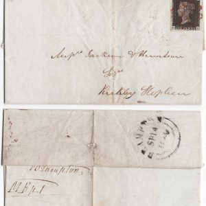 #165 GB 1840 1d black plate 1b OA vfu, good-huge margins tied neat EL
