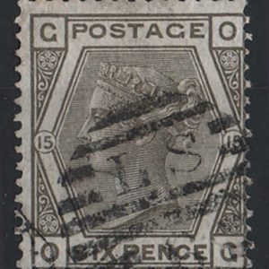 #365 GB 1873 6d grey plate 17 wmk spray fu sg147