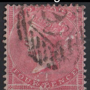 #267 GB 1855 4d rose medium garter sg65, short corner perf otherwise fu c£525