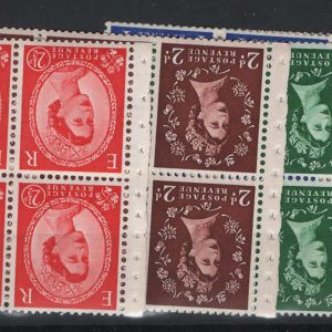 #600 GB 1952 Tudor wmk inverted set of 5 booklet panes um good perfs sg515i, etc