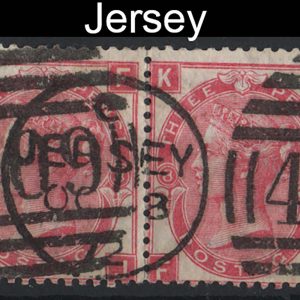 #835 Jersey 1867 3d deep rose plate 8 vgu pair Jersey duplex sg102 c£150