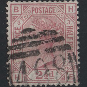 #351 GB 1873 2½d rosy-mauve wmk anchor plate 3 fu sg139