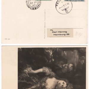 #837 Jersey 1943 Postcard to Hamburg franked ½d views (St Hellier cds)