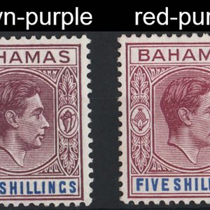 #033 Bahamas 1938 5s brown-purple & deep bright blue vfmsg156d + red-purple