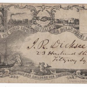 #238 GB 1850 Valentine Ocean Penny Post Cover - addressed but unused