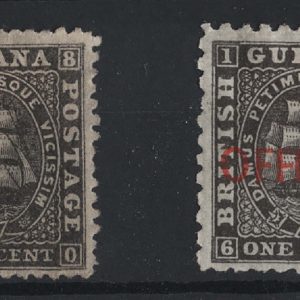 #072 British Guiana 1862 1c black thins paper p12½-13 sg51 fresh m/mint ++