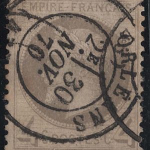 #145 France 1863 4c grey, bold “ORLEANS 30NOV70” cds sg109 c£85