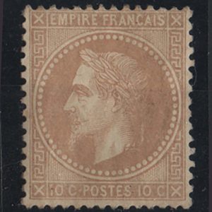 #146 France 1863 10c brown bistre “small stops” f mint, fresh colour sg113 c£750