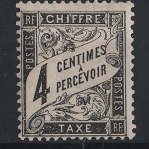 #151 France 1882 DUES 4c black, full gum, tiny hinge, f mint gum wrinkles sgD282