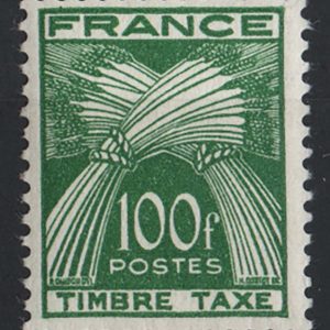#154 France 1946 DUES 100f green TIMBRETAXE, vf mint sgD996 c£130