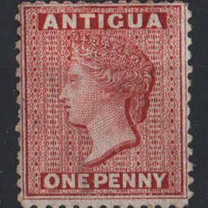 #010 Antigua 1872 1d scarlet wmk crown/CC perf 12½ sg14 fresh m/mint c£200