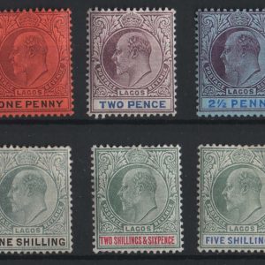 #845 Lagos 1904 MCA ½d - 10s set of 10 f mint sg54-63