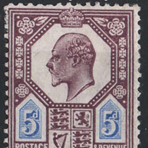 #472 GB 1902 5d slate purple & ultramarine chalky paper, f mint