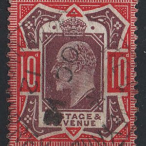 #501 GB 1911 10d dull reddish-purple & carmine vfu sg311 c£40