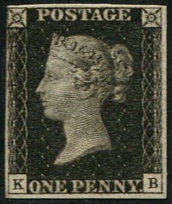 #177 GB 1840 1d black plate 8 KB um superb fresh, wonderful gum 4 close-fine mgns