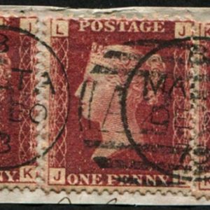 #874 Malta 1858 1d red sg43 plate 152 fu, A25 MALTA 1873 duplex ON FOUR SINGLES