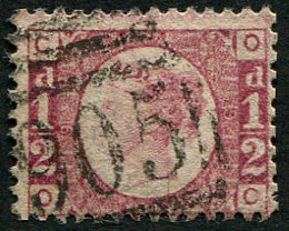 #341 GB 1870 ½d sg48 plate 9 vfu WELL CENTRED, plate number clear both sides