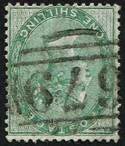 #272 GB 1856 1s sg72wi ’WMK INV’ vfu neat ‘679’ St Helens numeral, well centred