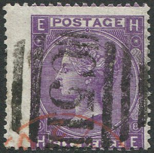 #734 GB Used Abroad 1867 6d sg109 plate 8 fu, INTENSE COLOUR, C51 ST THOMAS cancel