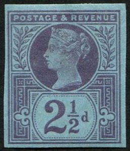 #436 GB 1887 2½d sg201 IMPRIMATUR f mint, fine four margins Scarce c£725
