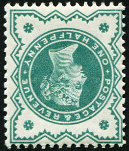 #450 GB 1900 ½d blue-green sg213wi ’WMK INV’ um superb fresh fine colour