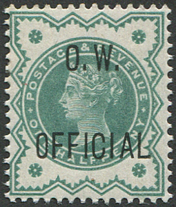 #727 GB Officials 1900 OW ½d blue-green sgO32 vf mint, well centred & strong colour