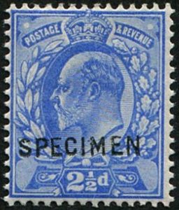 #469 GB 1902 2½d sg230s OVPT Specimen TYPE 15 superb fresh vf mint Spec M16/2s