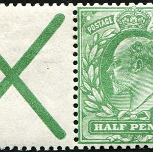#485 GB 1911 ½d sg267aw ‘wmk inv’ ‘ST ANDREWS CROSS’ ATTACHED f mint, fresh