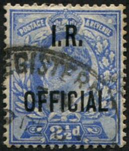#729 GB Officials 1902 IR 2½d sgO22 fu, light reg oval c£275