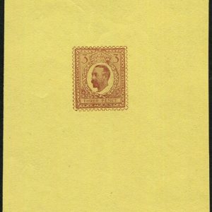 #483 GB 1911 HENTSCHEL 3d ESSAY SMALL FORMAT in RED-BROWN on large Yellow paper