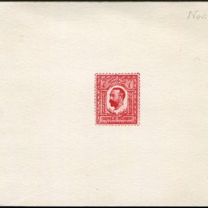 #484 GB 1911 HENTSCHEL SMALL FORMAT TRIAL 7d IN CARMINE, LARGE SIZE DIE PROOF