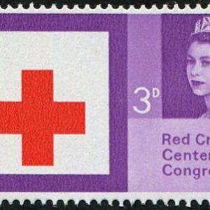 #636 GB 1963 Red Cross 3d sg642 LARGE DROP OF RED CROSS um